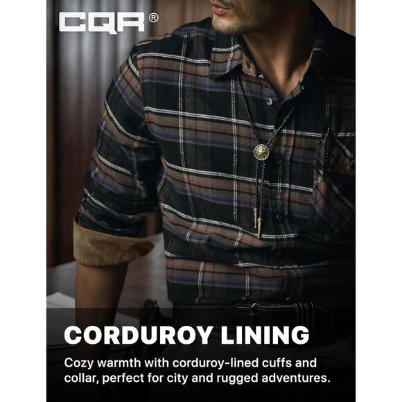 Mens Plaid Coal Miner Cotton Flannel Shirt Long Sleeve Casual Outdoor Plaid - Picture 8 of 9